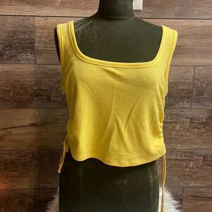 Emerette Ladies Yellow Crop Tank Top
